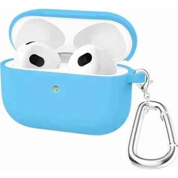Pouzdro na mobilní telefon Silikonový obal s karabinou pro AirPods 3 - modrý