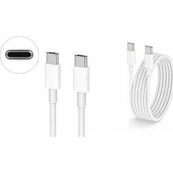 Náhradní díl pro mobilní telefon Nakida USB-C ↔ USB-C kabel 2m, rychlé nabíjení 60W PD + 480 Mb/s datový přenos, bílý (USB-C kabel | USB-C na USB-C | nabíjecí kabel 2m | datový kabel | Power Delivery 60W | rychlonabíjení | kabel pro Samsung | kabel pro Xiaomi | kabel pro notebook | odoln