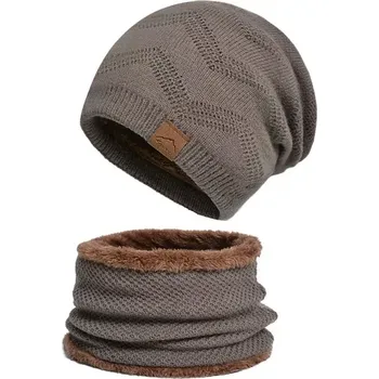 Čepice Zimní set 2v1 nákrčník a čepice Sport Hnědý