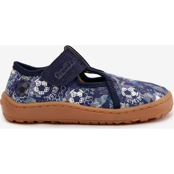 Dětská móda Dětské pantofle na suchý zip Barefoot míčky Froddo Cannvas G1700439-5 Modré 30