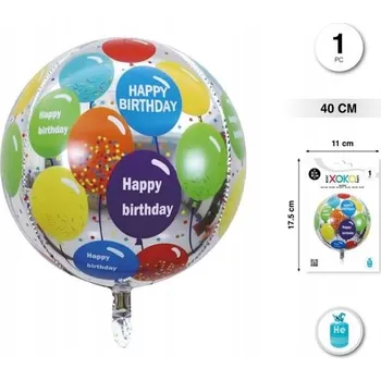 Balónek Fóliový balónek Happy Birthday 40 cm - narozeninová dekorace