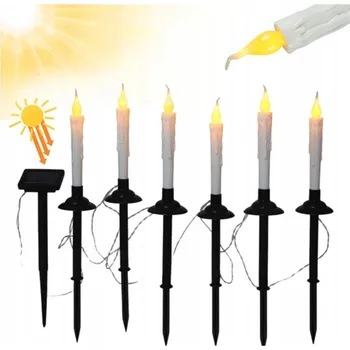 IP kamera ŚWIECA SOLARNA LED DO WESELA I KOŚCIOŁA S UZEMŇOVACÍ ZÁSTRČKOU, VODĚODOLNÁ