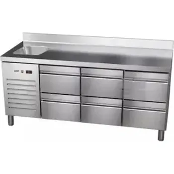 Chladící stůl ASBER ETP-7-180-06 HC S GI agregát vlevo s dřezem