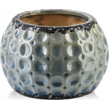 Květináč Květináč keramický 14,5 cm - béžový, modrý, šedý