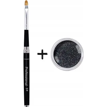 Kosmetický štětec Štětec na gel #8 kulatý černý s krytkou