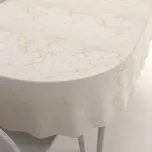 Dekorační oválný ubrus Parma PM-115 Zlatý mramor na béžovém 100x160 cm