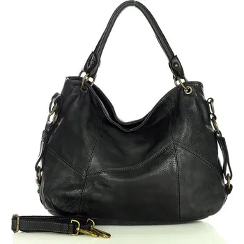 Kabelka Kožená taška přes rameno shopper italská kabelka kůže ruční výroba Barva: Černá