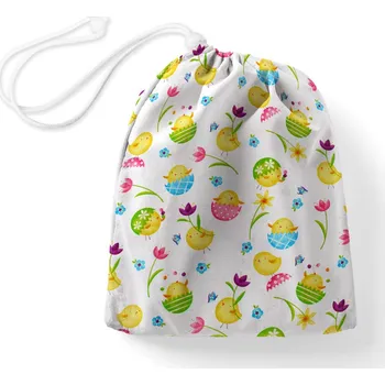 Školní sáček Bavlněný pytlík/sáček na přezůvky Sandra SA-074 Žlutá kuřátka