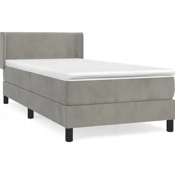 Postel Čalouněná jednolůžková postel VidaXL 90x200 cm, odstíny šedé