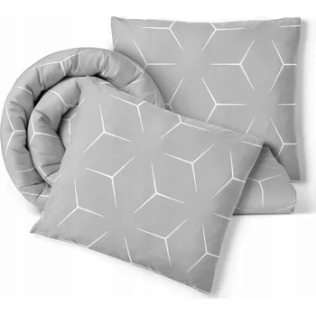 Povlečení Krepové povlečení 160x200cm 2ks 70x80cm Fikus šedá