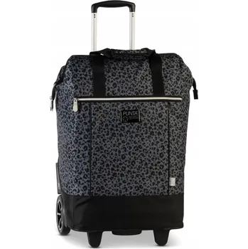 Nákupní taška Nákupní vozík na kolečkách Punta Big Wheel - černý leopardí vzor