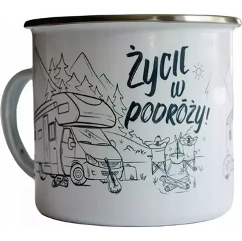 Hrnek TravelSet pastelový kovový hrnek kempingový cestovní 450 ml