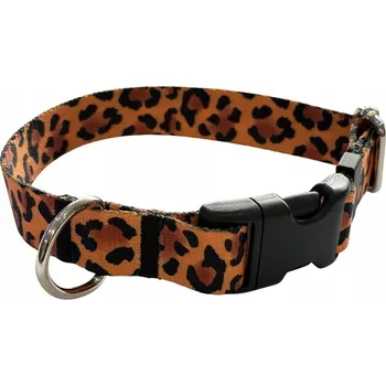 Obojek pro psa Obojek pro psa 2,5 cm s přezkou, nastavitelný, vzor Panter Zepnij XL: 50-75 cm
