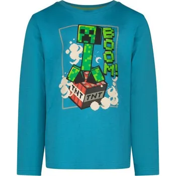 Chlapecké tričko Fashion UK Chlapecké tričko MINECRAFT dlouhý rukáv modré vel. 128