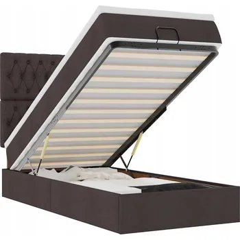 Postel VidaXL Rám postele otoman s matrací, hnědá, 100x200 cm, látka