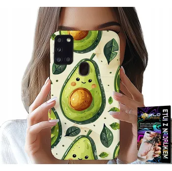 Pouzdro na mobilní telefon POUZDRO PRO SAMSUNG GALAXY A21s - ROZTOMILÝ USMÍVAJÍCÍ SE AVOKÁDOVÝ KRYT