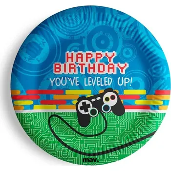 Talíř Papírové talíře Herní ovladač Leveled up 23 cm - 8 ks