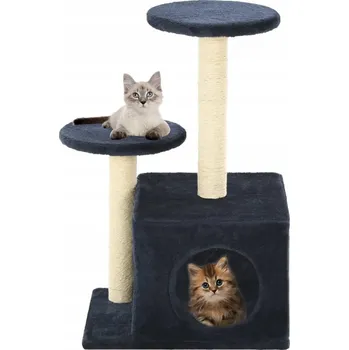 Obraz Budka pro kočky VidaXL modrá obdélníková 40 cm x 30 cm x 60 cm