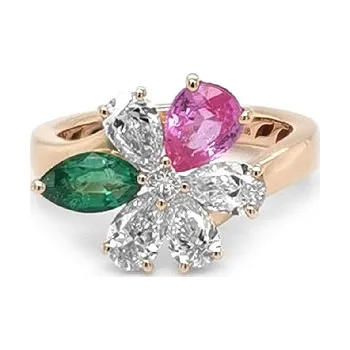 Prsten Zlatý prsten Crivelli s barevnými drahokamy 2011523