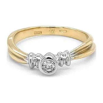 Prsten Zlatý Zásnubní Prsten s Diamantem 2011317