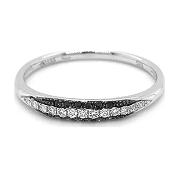 Prsten Zlatý Prsten s Černými a Bílými Diamanty 2011194