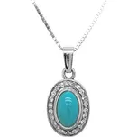 Přívěsek s Tyrkysem z Bílého Zlata 7151135