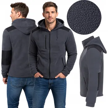 Pánská mikina PÁNSKÁ FLÍCOVÁ pracovní Mikina Fleecová na zip s kapucí , silná vel. 3XL