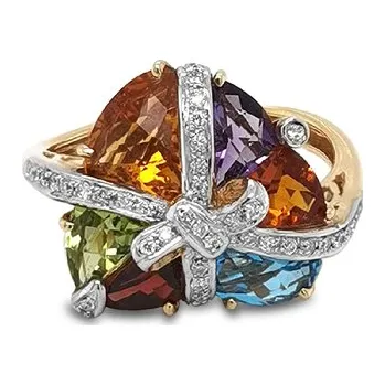 Prsten Zlatý Prsten Barevné Polodrahokamy 2011594