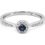 Zlatý prsten se safírem a diamanty 2011391