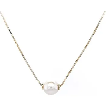 Náhrdelník Zlatý Dámský Náhrdelník s Perlou 7151598