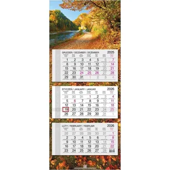 Kalendář Kalendář 2026 třídílný s plochou hlavou Podzim