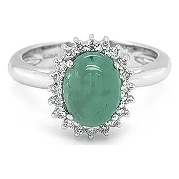 Prsten Zlatý Prsten se Smaragdem a Diamanty 2010399