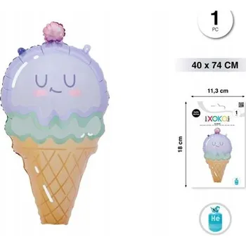 Balónek Fóliový balónek fialová zmrzlina v kornoutu 40x74 cm