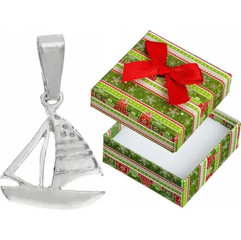 Přívěsek Stříbrný Přívěsek Plachetnice Malý Oxidovaný Přívěsek Loď Jachta Stříbro 925