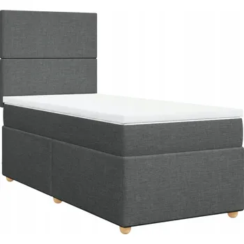 Postel Čalouněná jednolůžková postel VidaXL 90x190 cm, odstíny šedé