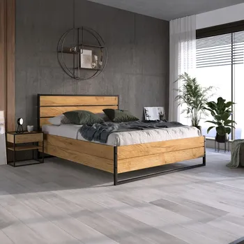 Postel SMB Postel z dubového masivu s úložným prostorem LARA, 180x200 cm