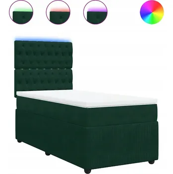 Postel Čalouněná jednolůžková postel VidaXL 90x200 cm, odstíny zelené