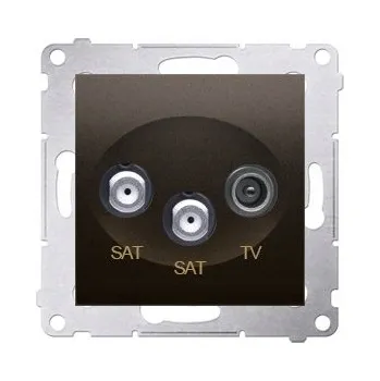 Elektrická zásuvka Anténní zásuvka nástěnná Kontakt-simon hnědá