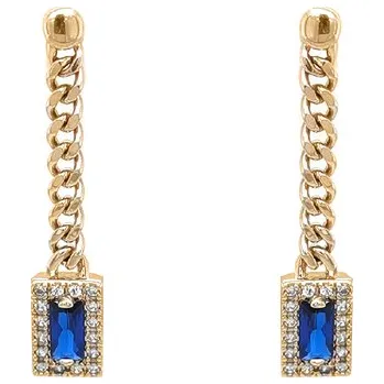 Náušnice Zlaté Visací Náušnice se Zirkony 7122177