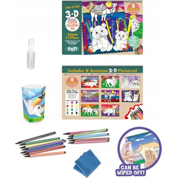 omalovánky Stíratelné omalovánky pro děti 3+, vzdělávací zábava s 8 obrázky