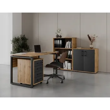 Kancelářská sestava Kancelářská sestava NEJBY GIANNI PREMIUM 3, dub wotan/antracit