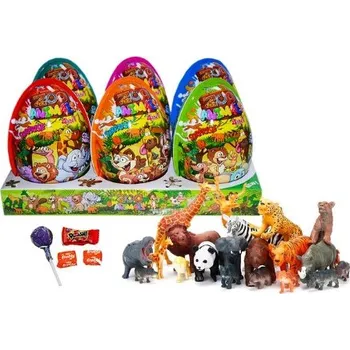 Bonbon 512 - (1 Vejce 59 Kč) XXXL Zoo Zvířátka plast. vejce, hračka a cukrovinka 25g/6ks