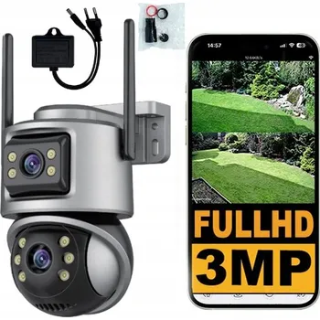 IP kamera Venkovní otočná IP kamera s duálním objektivem WiFi ICSEE Smart detekce