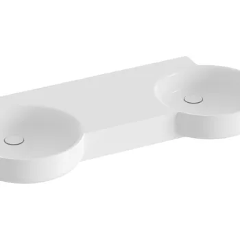 Umyvadlo Ravak Dvojumyvadlo ARC 120, bez otvorů pro baterie, bez přepadu bílá | cena za ks