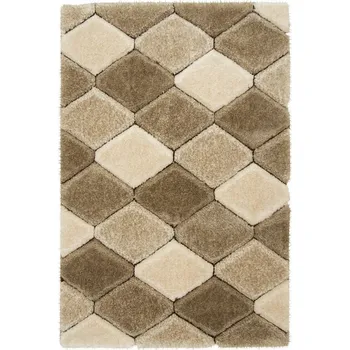 Koberec KOBEREC MĚKOUČKÝ LESKLÝ SILNÝ SHAGGY ROMBY KOLEČKA CALIFORNIA 200x290 cm