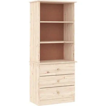 Knihovna Knihovna se zásuvkami ALTA, 60x35x142 cm, borovicové dřevo