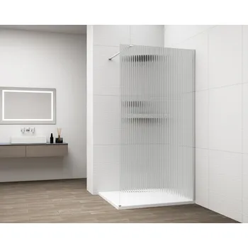 POLYSAN ESCA CHROME jednodílná sprchová zástěna k instalaci ke stěně, sklo Flute, 1400 mm (ES1314-01)