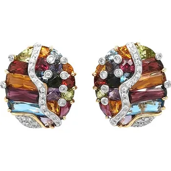 Náušnice Zlaté Náušnice Polodrahokamy a Diamanty 2020796