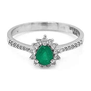 Prsten Zlatý Prsten se Smaragdem a Diamanty 2010518