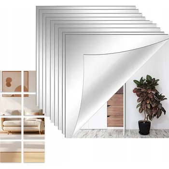 Zrcadlo SAMOLEPICÍ ZRCADLOVÉ SAMOLEPKY NA ZEĎ ZRCADLO NA ZEĎ 40 KS 15*15 CM